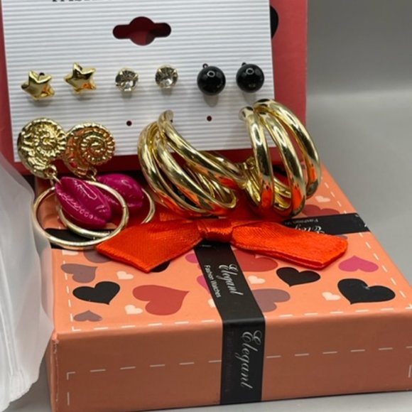 NEW 12 pairs earrings with FREE Pair of Sunglasses - Picture 4 of 4